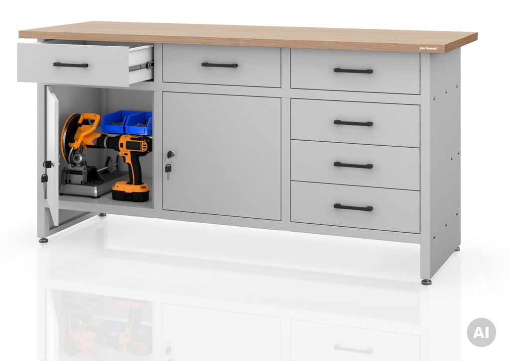 Pracovný stôl s pracovnou doskou Pracovný stôl so 6 Obrázok produktu 