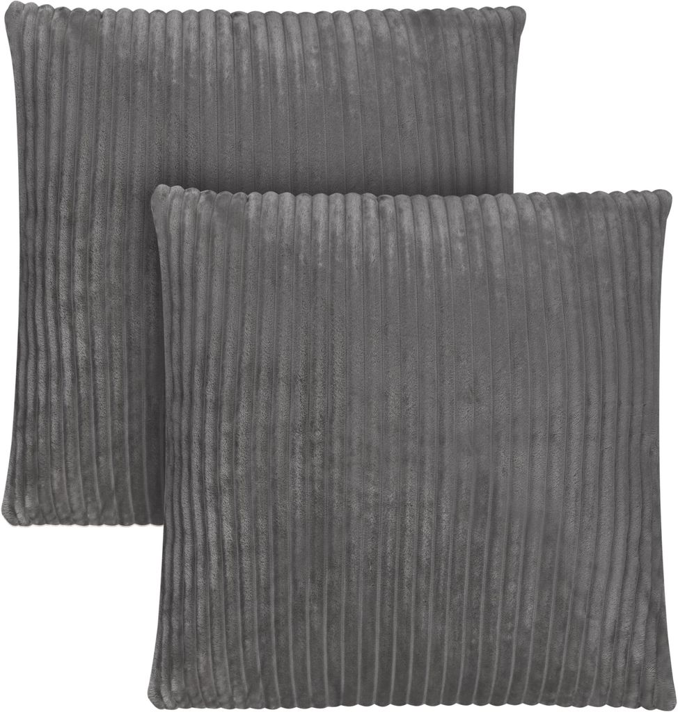Aspero 2 Kissenbezüge aus Streifen-Flanell 45 x 45 cm
