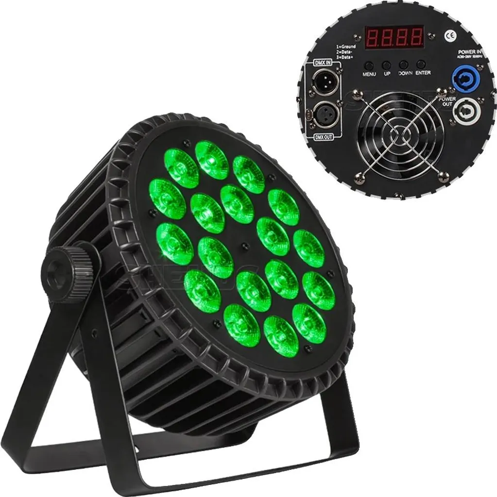 Projecteur LED Parallèle Plat 18x12W RGBW 216W avec Prise EU Standard