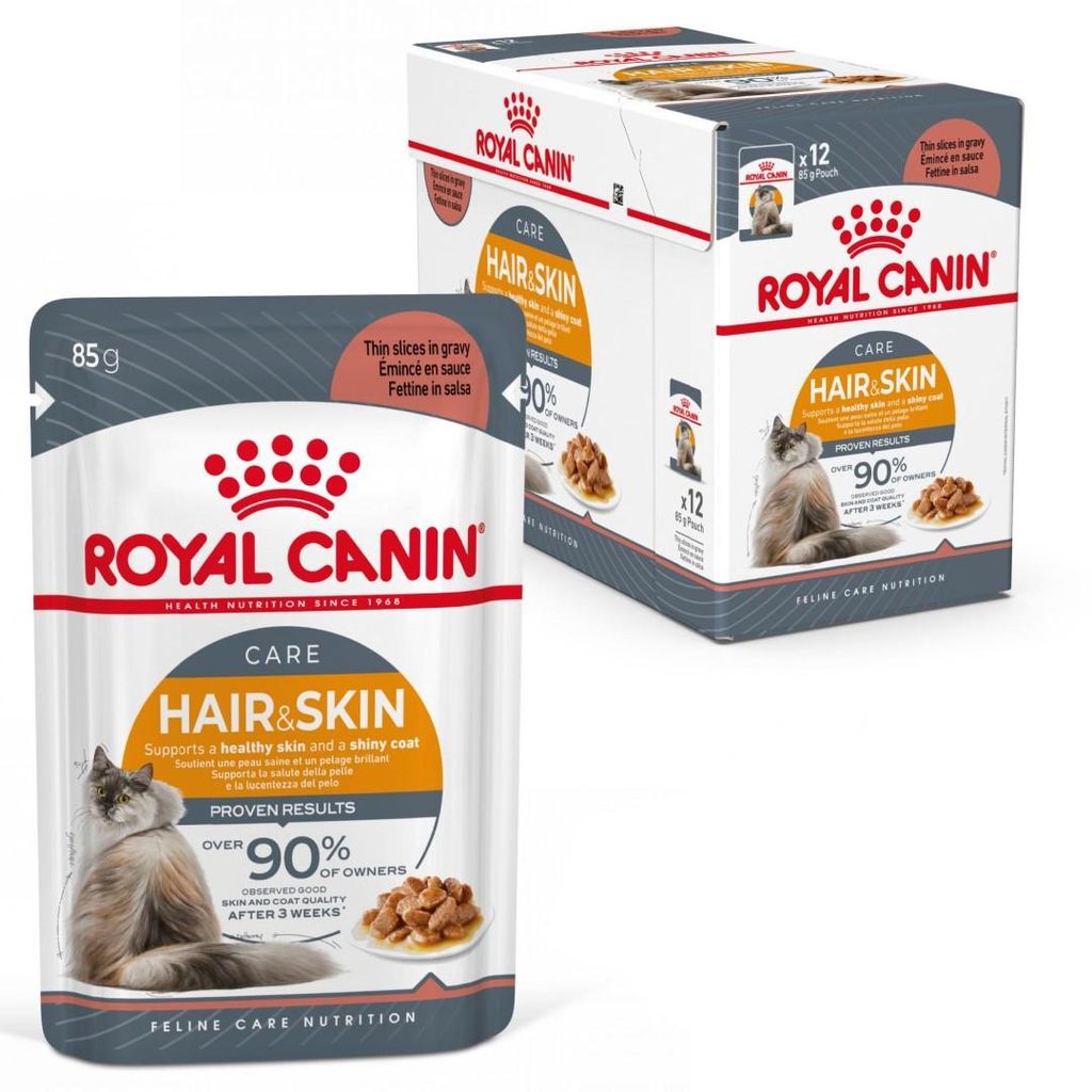 Royal Canin Hair & Skin 12x85g Nassfutter für ausgewachsene Produktbild 