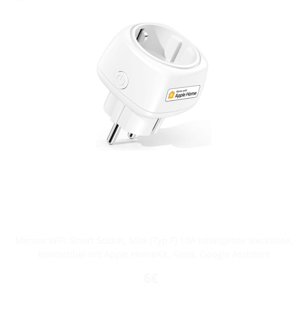 Meross WiFi Smart Socket, Mini (Typ F) 10A intelligente Steckdose, kompatibel mit Apple HomeKit, Alexa, Google Assistant