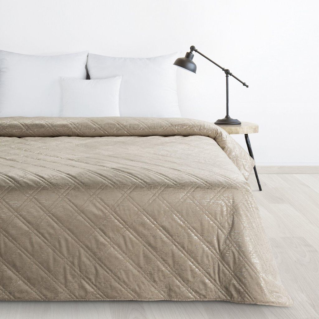 Eurofirany Tagesdecke 170x210 beige Bettüberwurf gesteppt