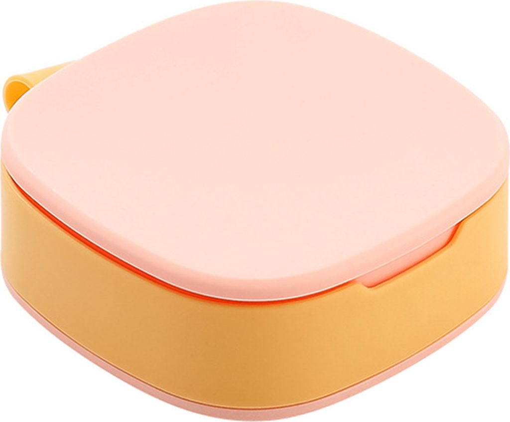 Tragbarer 4 Gitter Pill Box Medicine Aufbewahrungsbehördenhalter Reiseteiler Organisator-Rosa