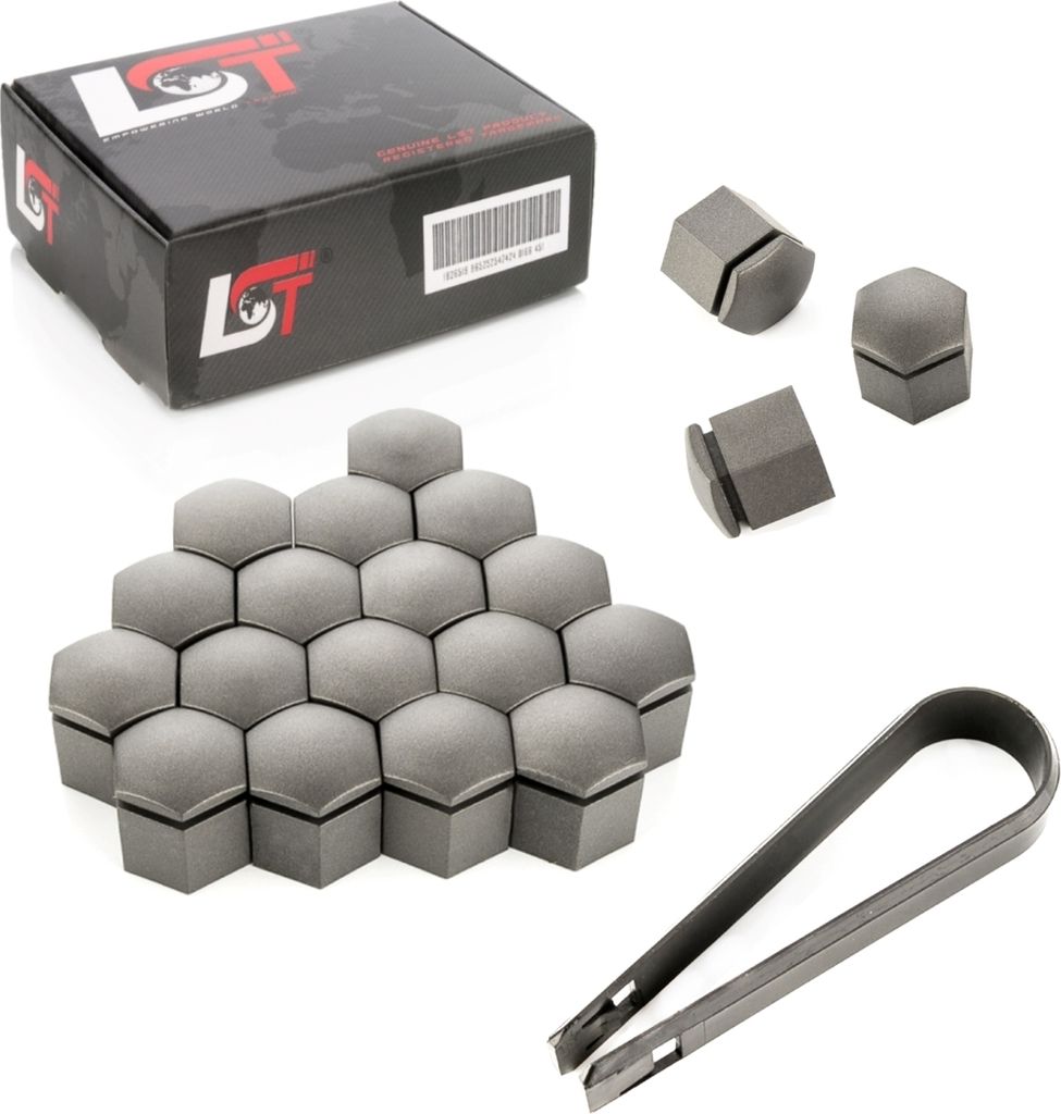20x Radschraube Abdeckkappen Set 19 mm grau für CITROEN PEUGEOT DACIA RENAULT