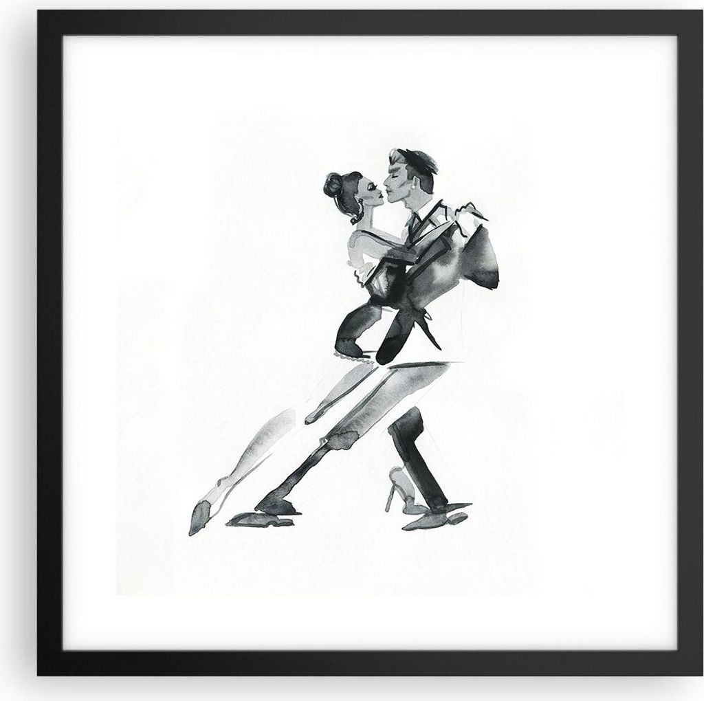 Gerahmtes Poster - Schwarzer Rahmen - Tango Zeichnen Produktbild 