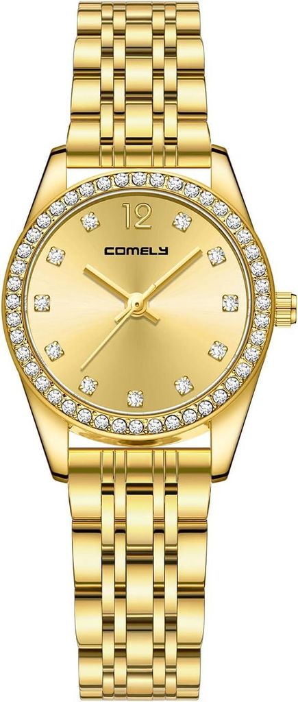 Elegante Diamant Analog Damenuhr Wasserdicht Uhr Damen mit Sonnenschliff Zifferblatt - Edelstahl Quartz für Arbeit und Freizeit - Modebewusste Frauen