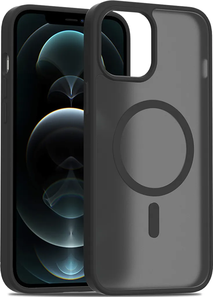 Custodia magnetica per iPhone 11 Pro, compatibile con MagSafe, retro traslucido opaco, resistente agli urti Nero