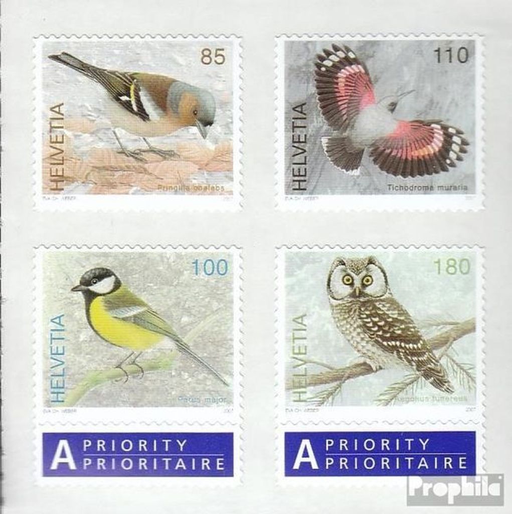 Briefmarken Schweiz 2007 Mi 2026-2029Fb Folienblatt gestempelt Freimarken: Vögel