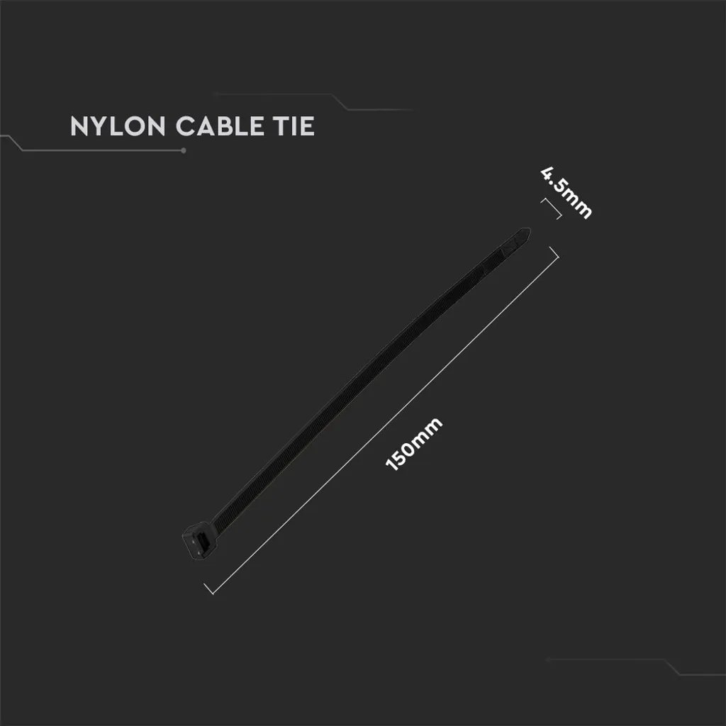 Fascette in Nylon 4.5x150 mm Nero - 100 Pezzi Professionali per Cablaggio - 5