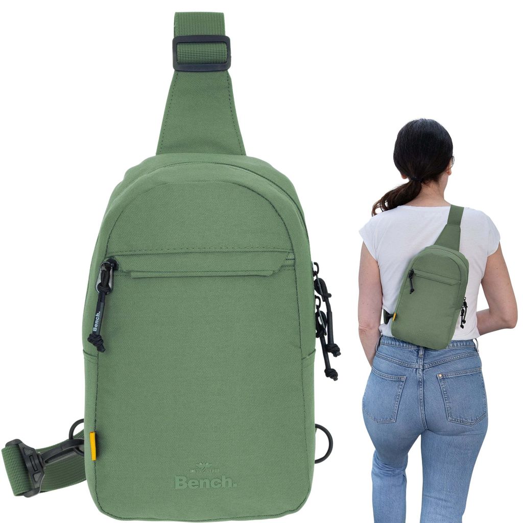 Rucksack Eingurt Crossbody Sling Bag Tasche Damen Herren Daypack klein Small 64213 1300 Salbei Grün + Etui