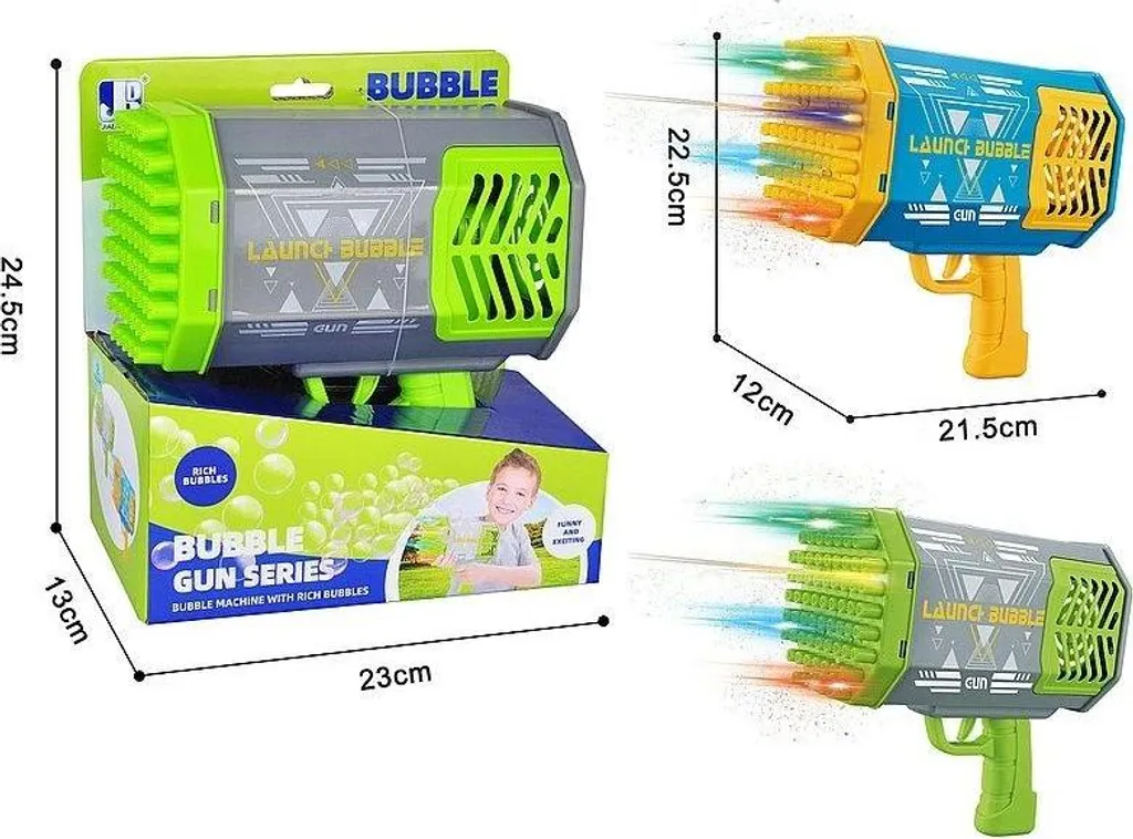 Lanceur de bulles automatique MIX à piles avec effet de débit continu