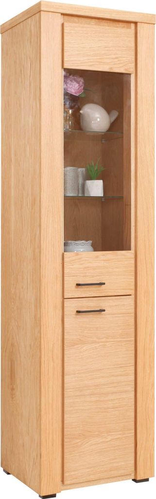 Vitrine Buche Kommode Holz Single Vitrinen Glasschrank Schränke Schrank Möbel