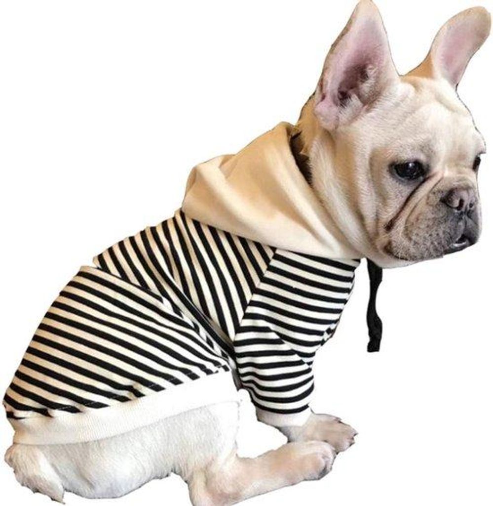 Katzenpullover Streifenpullover aus Baumwolle Zweiteiliger Baumwollpullover Sweatshirtpullover Kleiner Hund Mittelgroßer Hund Katze Schwarz und We...