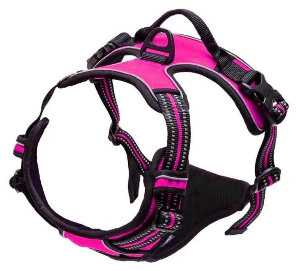 Hundegeschirr Dog Brustgeschirr No-Pull Einstellbar Gepolstert Powergeschirr für Hunde kleine / mittlere / große / Hunde.Farbe:Pink,Größe:M