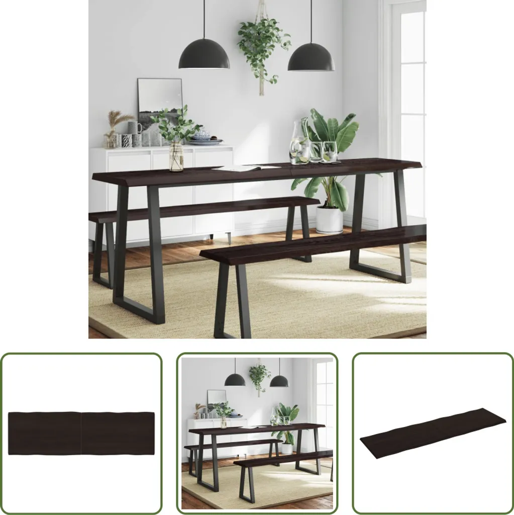 Piano Tavolo in Legno Massiccio 200x60x(2-4) cm - Design Scandi