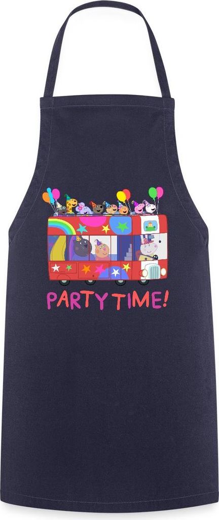 Spreadshirt Peppa Pig Design Party Time Mit Peppa Kochschürze, One size, Navy