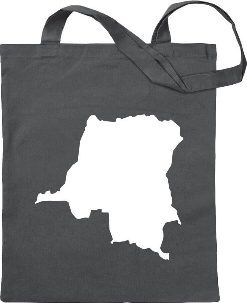 Kiwistar - Baumwolltasche - stahlgrau - Kongo, Demokratische Republik - Tragetasche Stoffbeutel Umhängetasche Langer Henkel