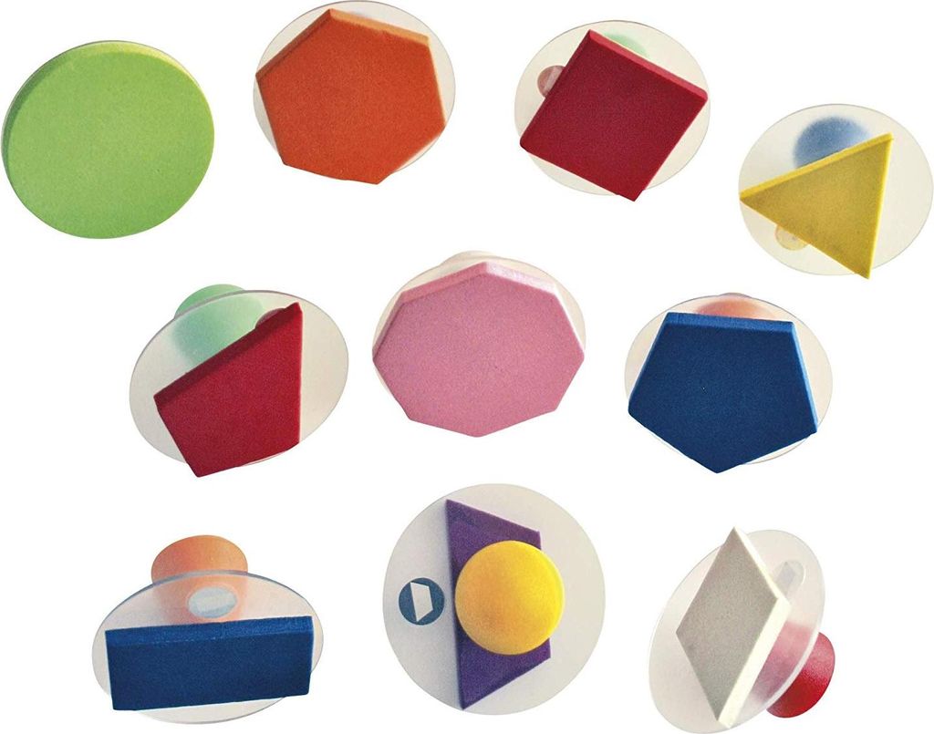 EDUPLAY 220-032 Riesenstempel Geo, mehrfarbig, 10-teilig (1 Set)