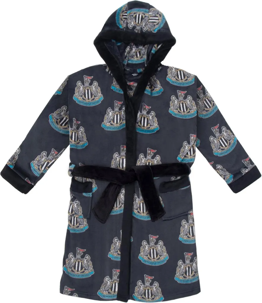 Peignoir Newcastle United pour Enfant en Polaire Douce Noire Taille 104