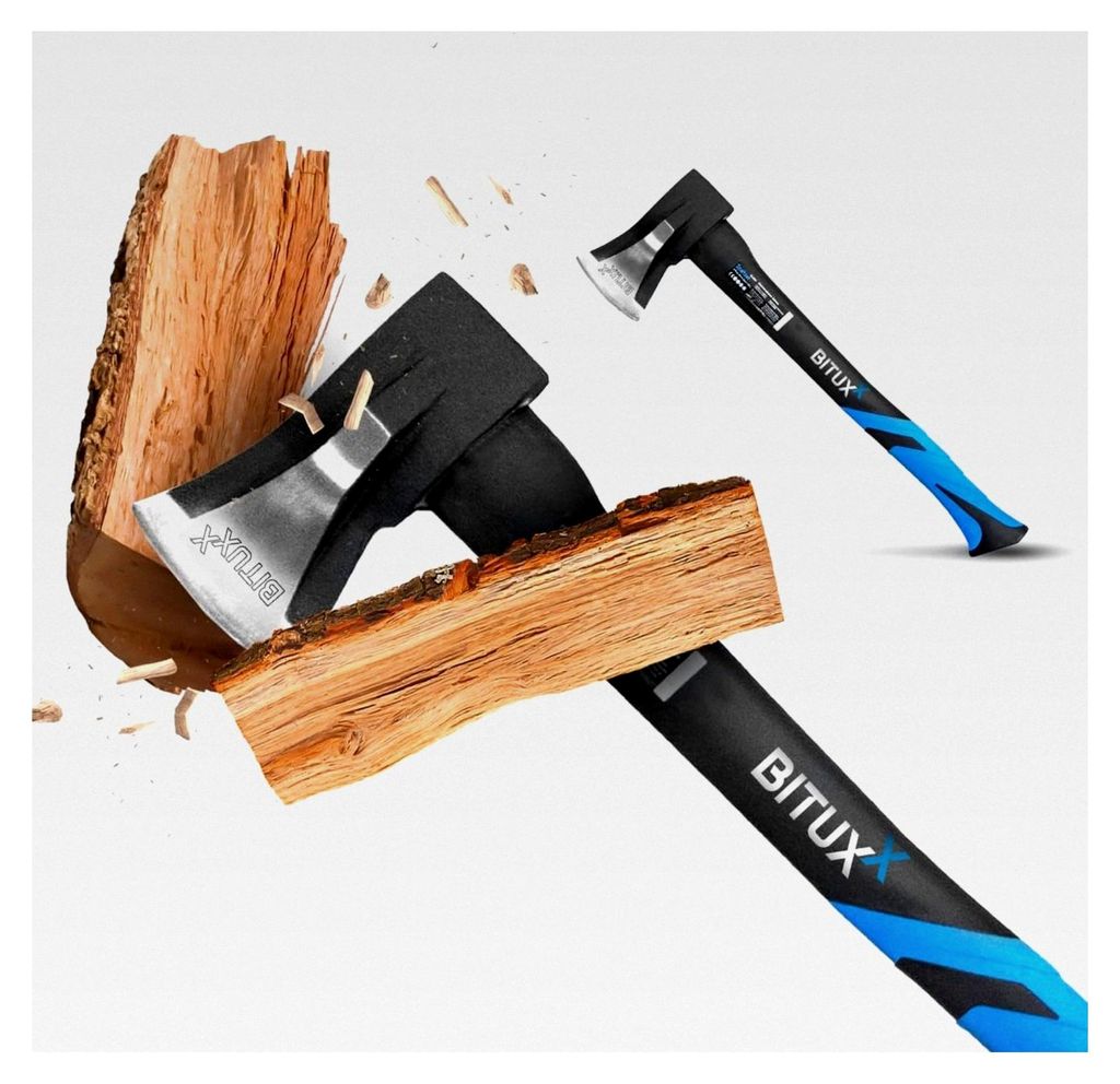 Spaltaxt Spaltbeil Spalthammer Spaltkeil Fiberglas Forst Set - Werkzeuge für Garten und Wald (Spaltaxt 1000g)
