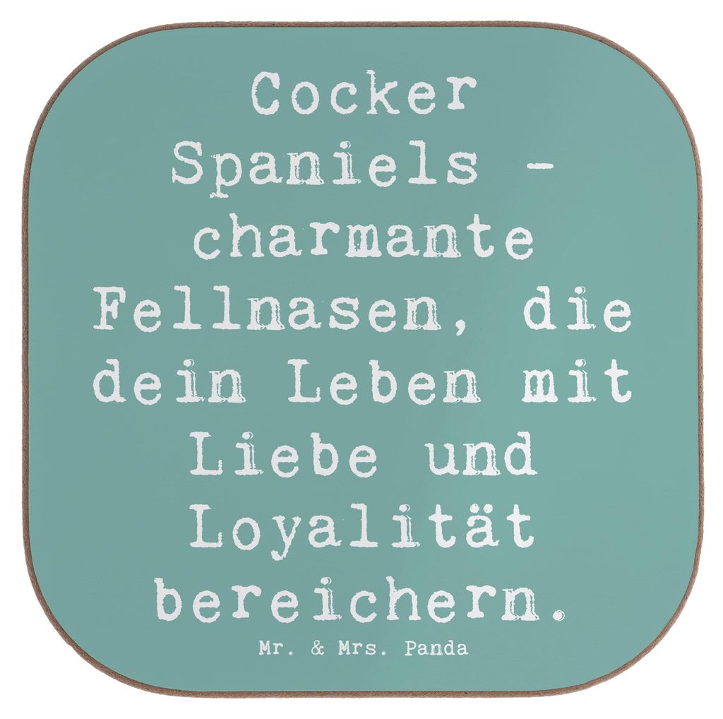 Mr. & Mrs. Panda Untersetzer für Gläser Spruch Cocker Spaniel Liebe - Meeresbrise - Geschenk, Tasse, liebevoller Begleiter, Hunderassen, loyal, H...