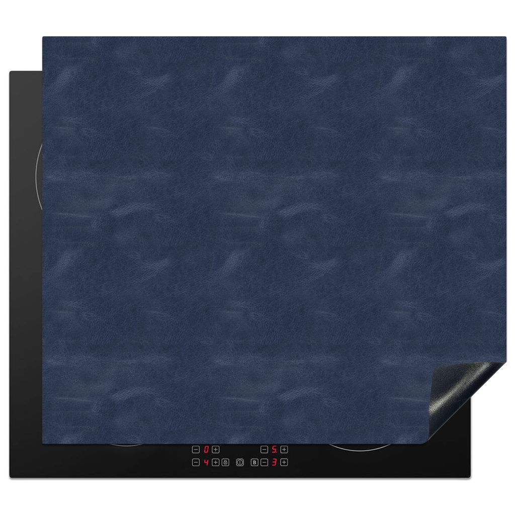 KitchenYeah Herdabdeckplatte Induktionsschutz - Leder - Blau - Tiere , 59x51cm, Küche Deko, Glaskeramikkochfeld Herdabdeckung, Abdeckplatte fùr...