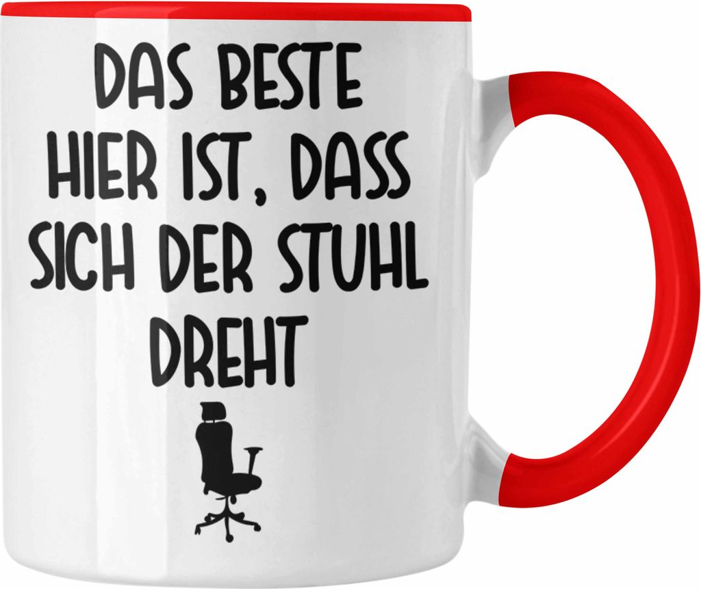 Trendation - Büro Tasse Lustiger Spruch Frau Männer Arbeit Kaffeetasse Kollegen Kollege Kollegin Geschenk (Rot)