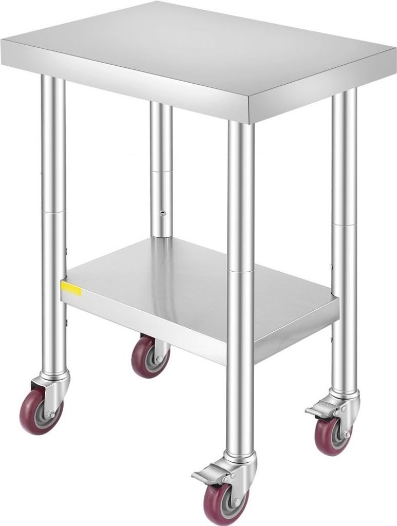 Edelstahl Catering Arbeitstisch - Robuster 24'' x 18'' x 34'' Gastro Tisch für Lebensmittelaufbereitung - 100 kg Belastbarkeit - Gewerblicher Küc...