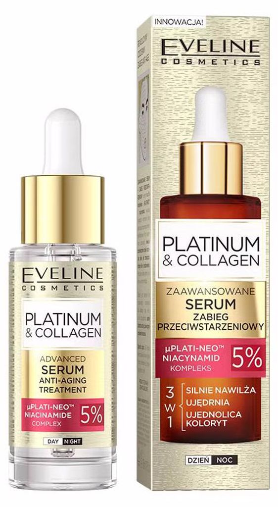 Eveline Cosmetics Platinum & Collagen – sérum, apaisant, Image du produit 