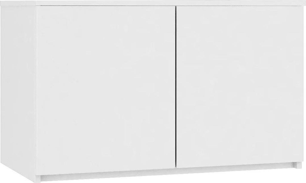 Armadio elegante bianco 90 cm con due porte e ripiani per Immagine del prodotto 