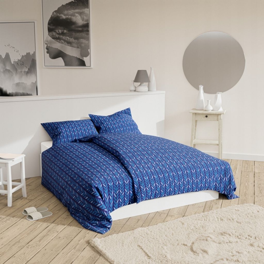Baumwolle Complete Bed 220X200 + 2-Piece Pad 70X80 Cm