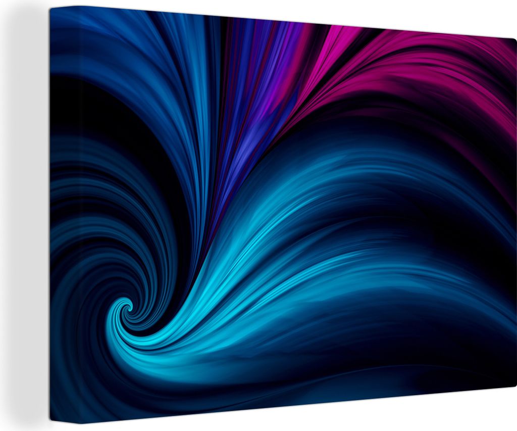 OneMillionCanvasses - Leinwandbilder - 150x100 cm, Abstrakter Hintergrund mit den Farben eines Pfaus, Wandbilder Kunstdruck Wanddekoration