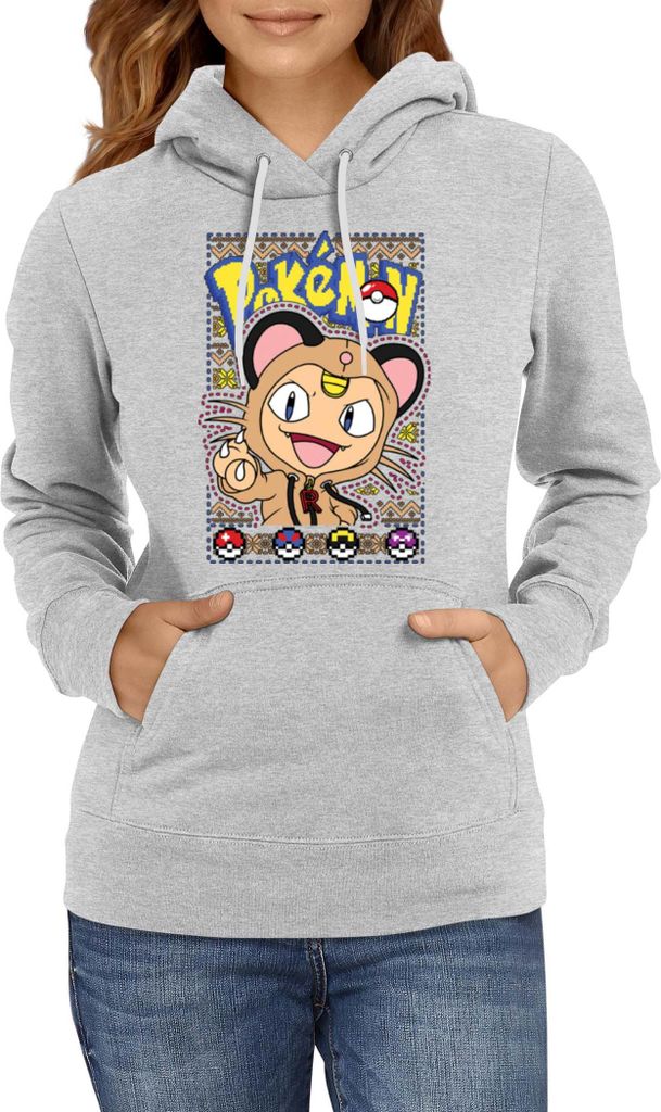 Kinder Kapuzenpullover Japan Manga Anime Comics Pokemon 031, 12-13 Jahr - 152 / Grau