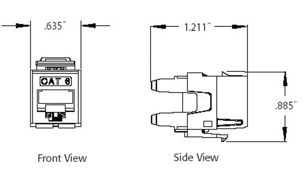 Leviton 61110-RW6, Flach, Weiß, RJ-45, 110 Block, Weiblich, Weiblich