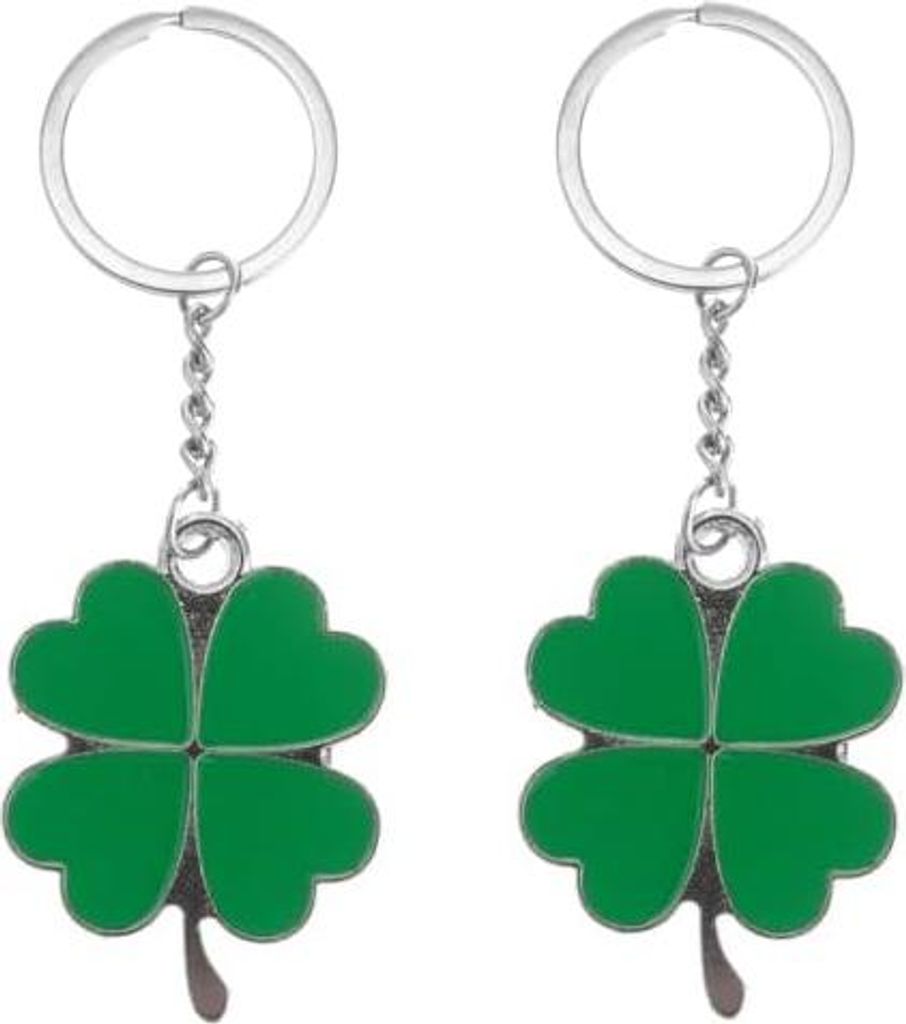 Lot de 2 porte-clés trèfle à quatre feuilles - de remise de diplôme, vert,