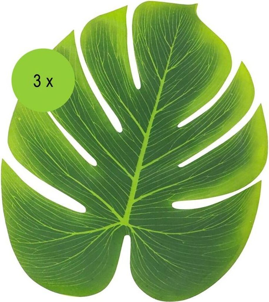 Tropical Palmenblätter grün 29x35 cm 3 Stück Party-Deko
