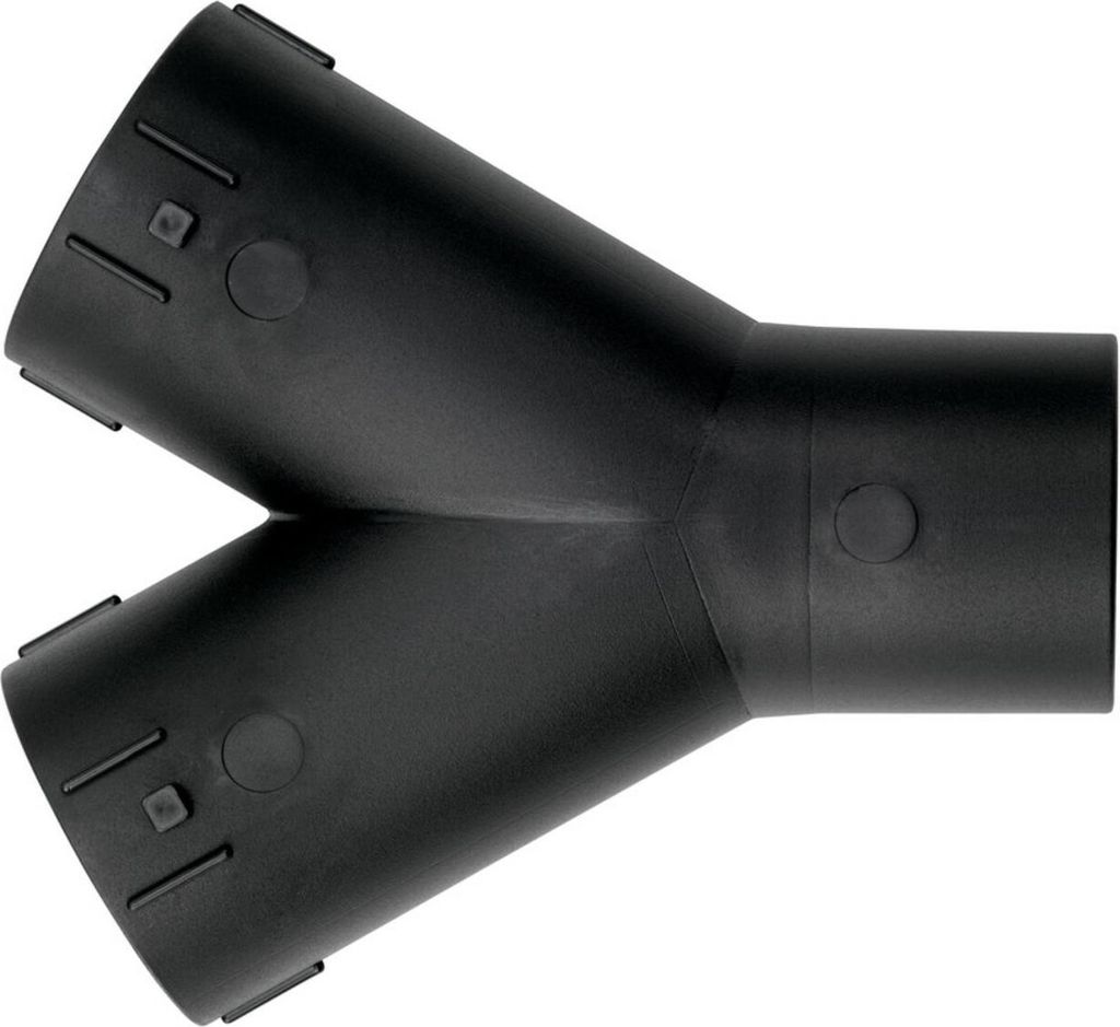 A black Y-shaped connector piece.