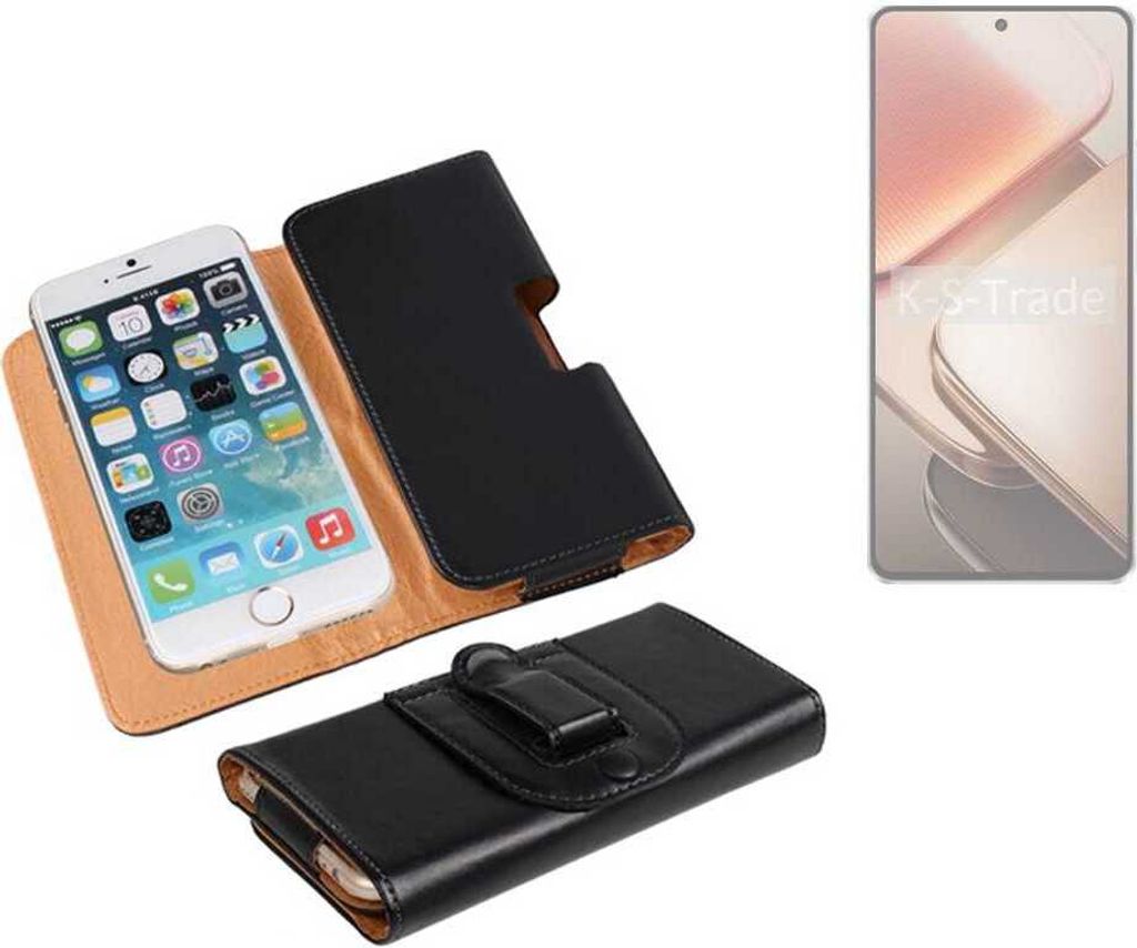 K-S-Trade Schützhülle Handyhülle kompatibel mit Vivo iQOO Z9 Turbo+ Holster Gürtel Tasche Schutzhülle Handy-Tasche Smartphone Case Seitentasche