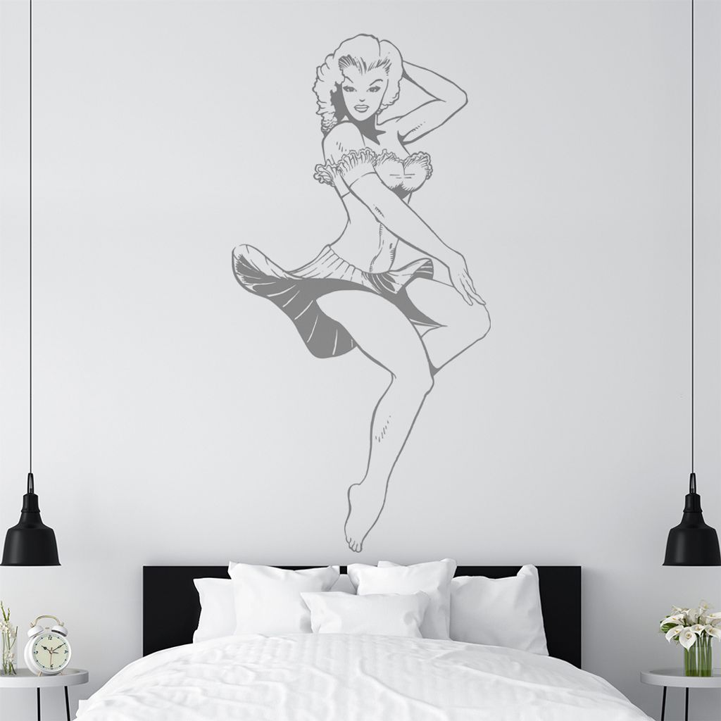 KIWISTAR Pin-Up Girls Retro Glamorous Model Wall Wandtattoo in 6 Größen - Wandaufkleber Wall Sticker - Dekoration, Küche, Wohnzimmer, Schlafzimm...
