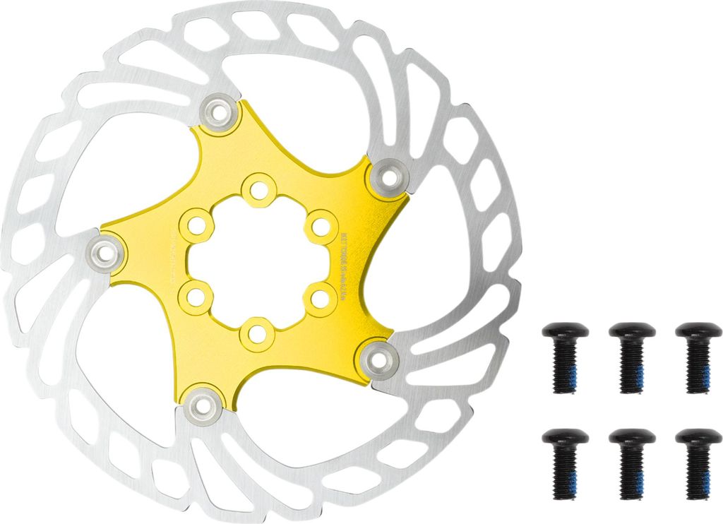 1 Satz Fahrrad-Bremsscheibe, 160mm Fahrrad-Bremsscheibe mit 6 Bolzen, Fahrrad-Schwimmscheibenbremsscheibe für Mountain Road E-Bike, Goldton