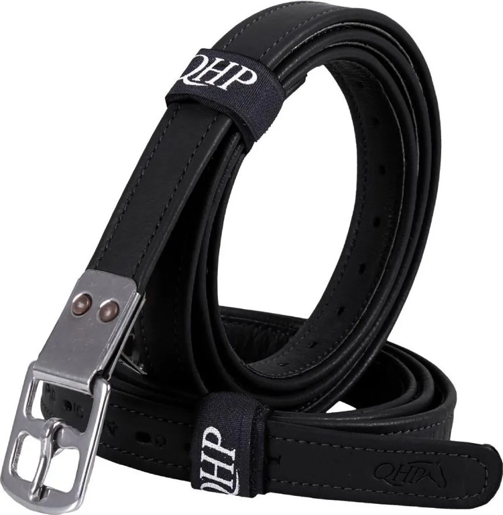 Etrivières extra-fortes Noir 150 en cuir de vachette pour l'équitation