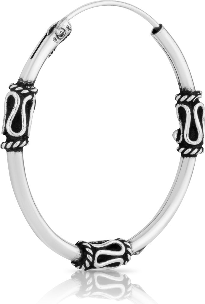 Bali Creole einzel Ohrring 25mm aus 925 Sterling Silber Produktbild 