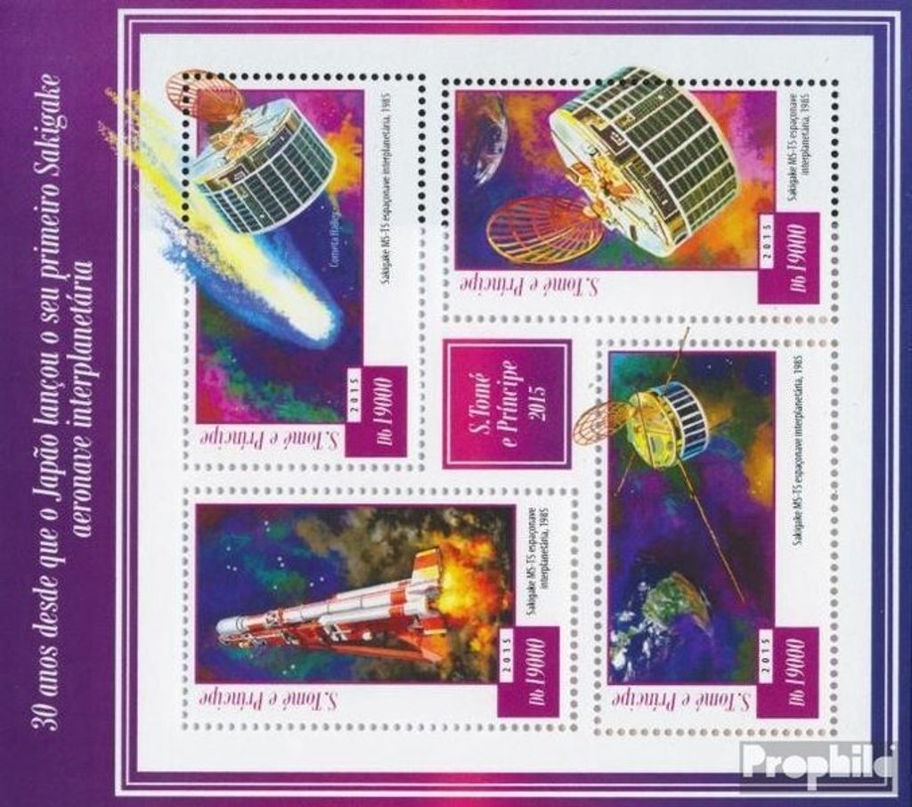 Briefmarken Sao Tome e Principe 2015 Mi 6065-6068 Kleinbogen (kompl. Ausgabe) postfrisch Raumschiff Sakigake