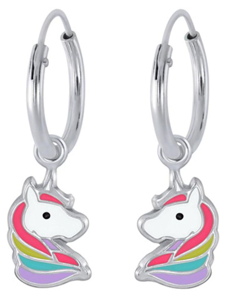 Einhorn Creolen: Kinder Ohrringe 925 Silber Silber Produktbild 