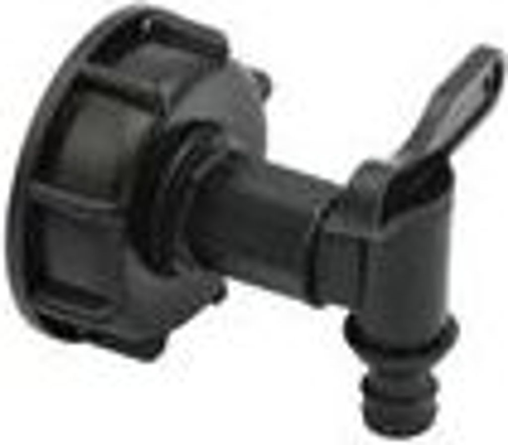 IBC Adapter S60x6 PE Kunststoff mit kleinem Absperrhahn Container
