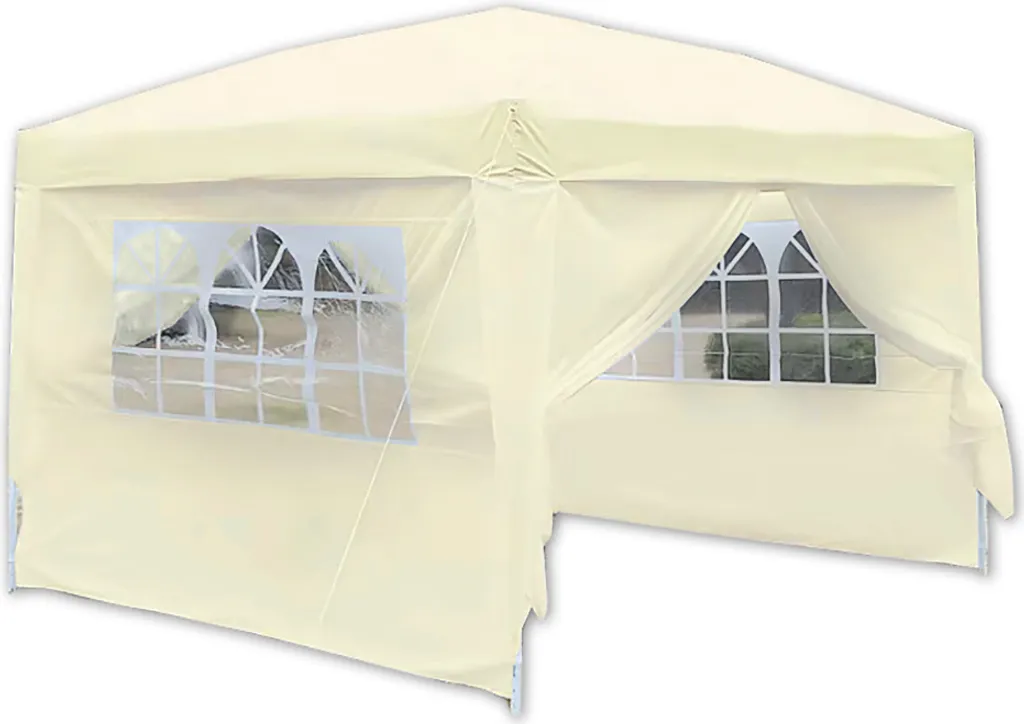 Tente de réception blanche 3x3m idéale pour repas de jardin et fête