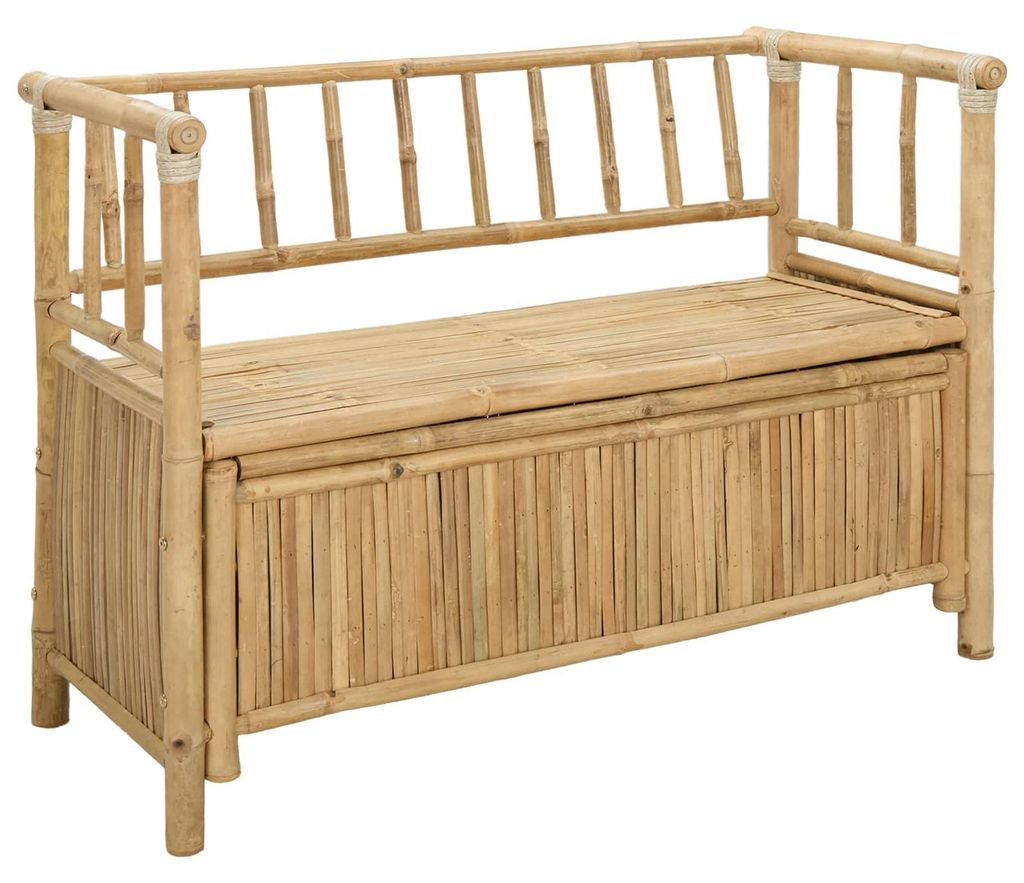 vidaXL Garten-Aufbewahrungsbank 110 x 47 x 80 cm Bambus Natur