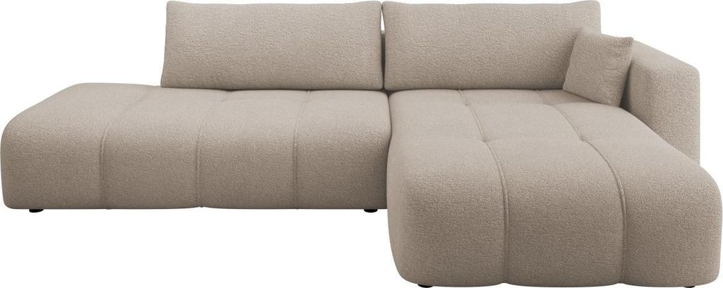 MIRJAN24 Ecksofa Furyn O, Wohnzimmer Eckcouch mit Bettkasten und Schlaffunktion, L-Form, Seite Rechts (Farbe: Velo 623)