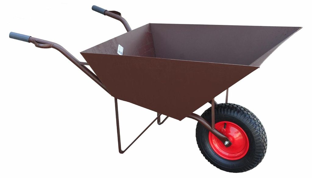Große Bau-Schubkarre 110L, 2,0 mm Stahl Produktbild 