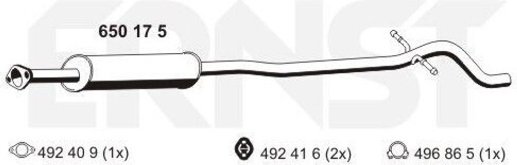 ERNST 650175 Mittelschalldämpfer Schalldämpfer für VOLVO V70 II (285)